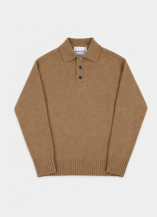 Pull Polo cashmere AMARANTO
