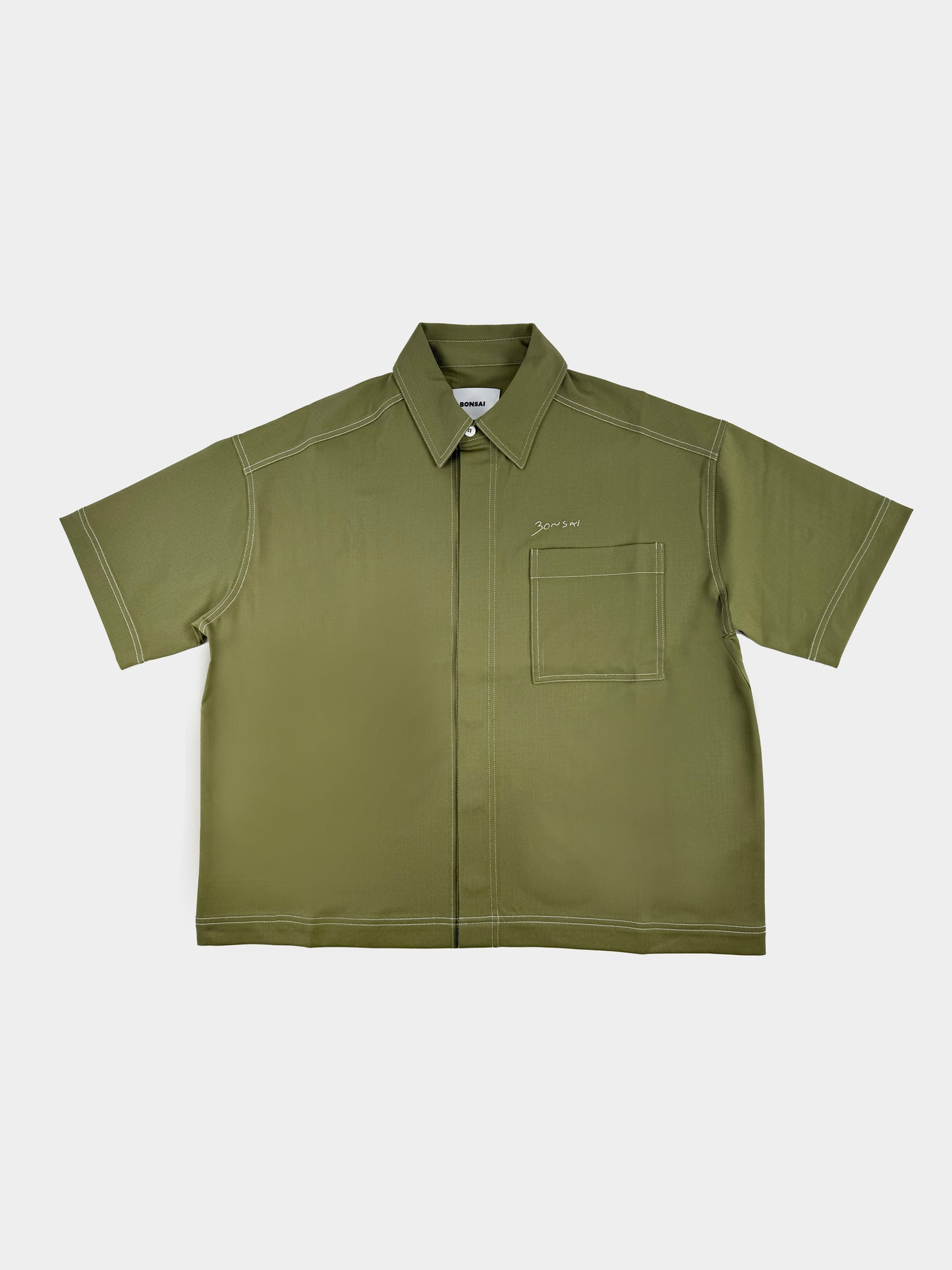 Camicia cropped logo ricamato Bonsai