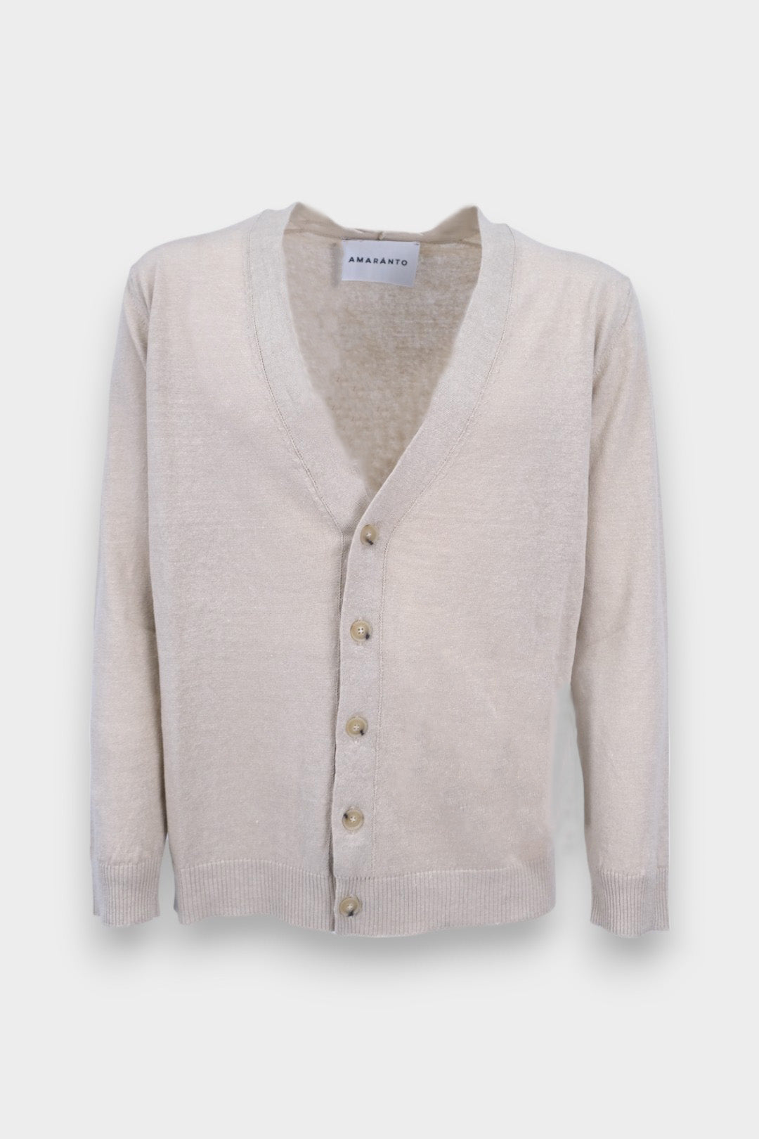 Cardigan in mix lino cotone AMARANTO