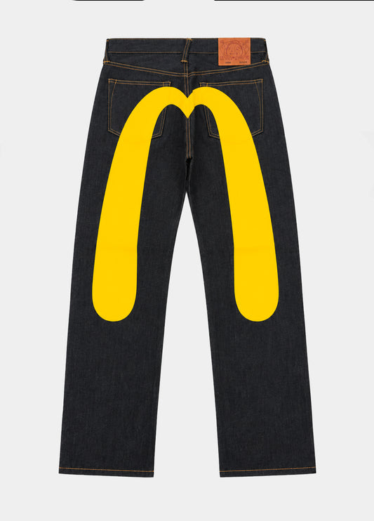 Jeans logo giallo EVISU