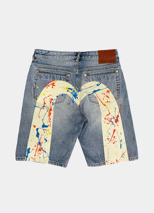 Bermuda denim logo pittura EVISU