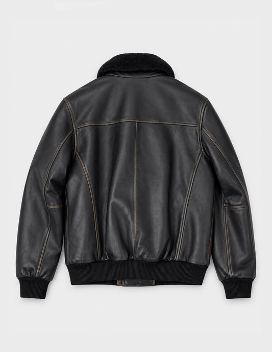 Bomber in pelle AMARANTO