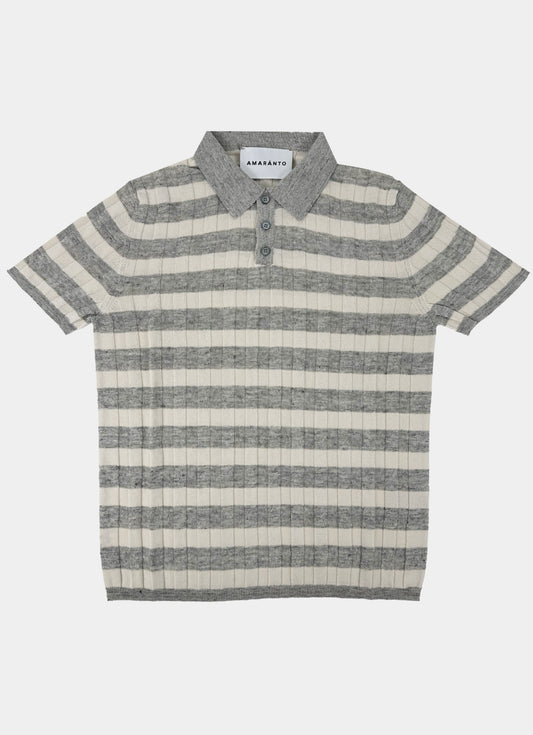 Polo quadri in lino AMARANTO