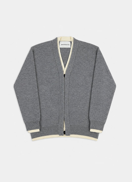 Cardigan eff. doppiato AMARANTO