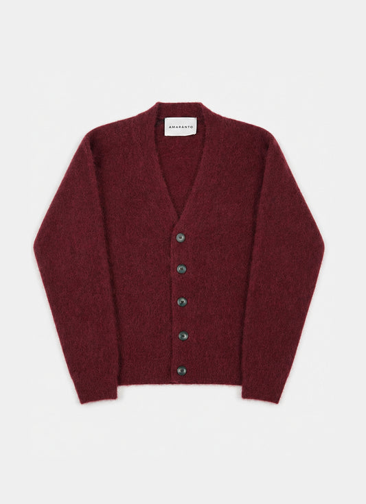 Cardigan in alpaca AMARANTO