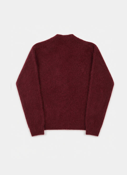 Cardigan in alpaca AMARANTO