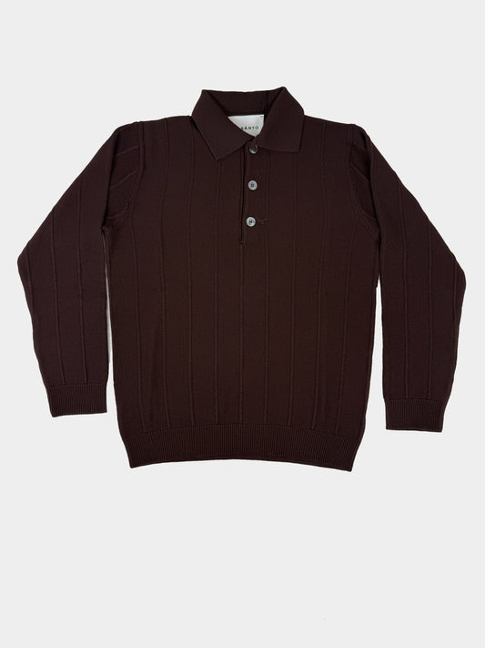 Pull polo in punto riso AMARANTO