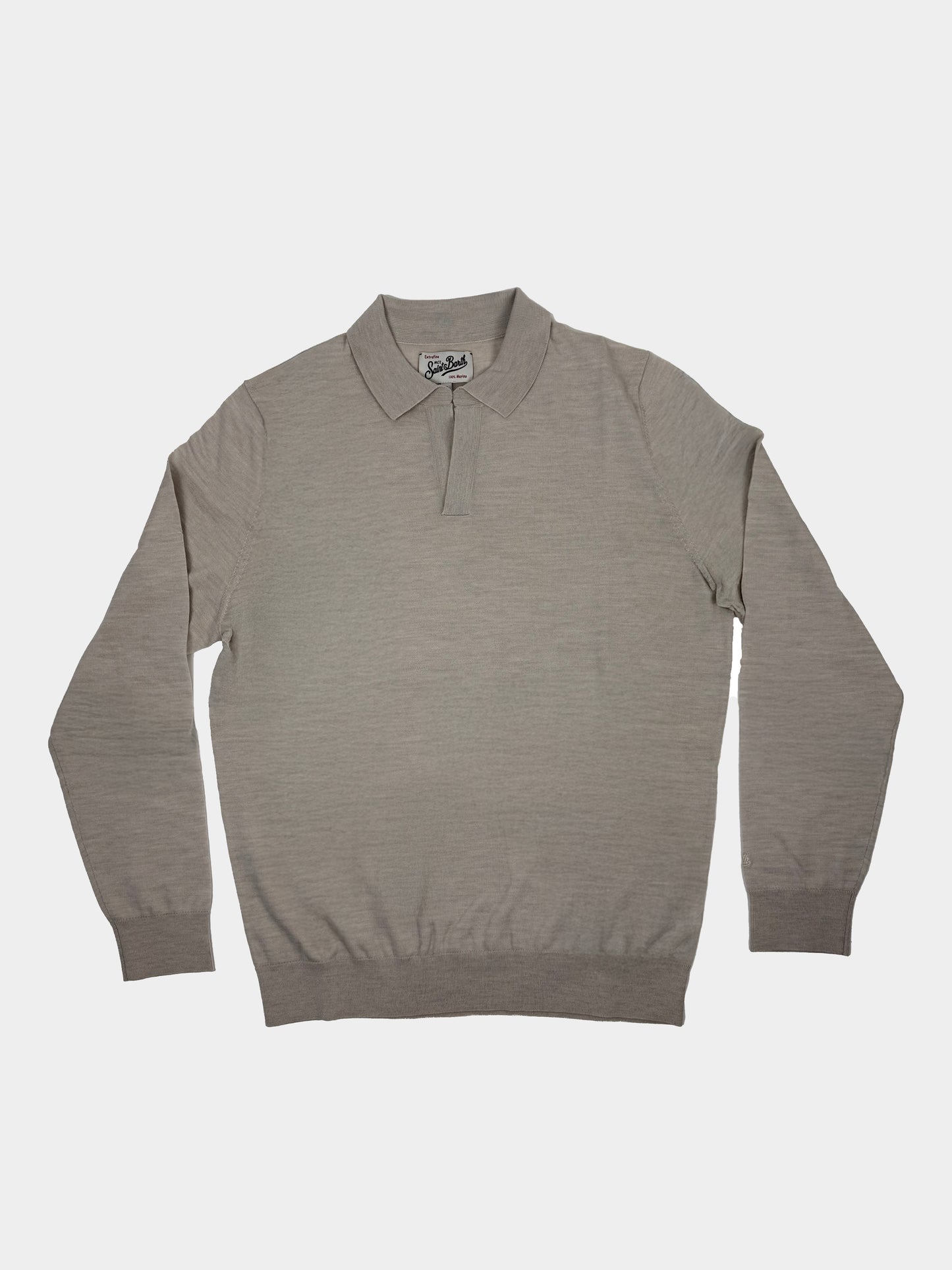 Polo senza bottoni in lana merinos Saint Barth