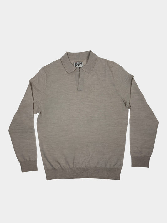 Polo senza bottoni in lana merinos Saint Barth