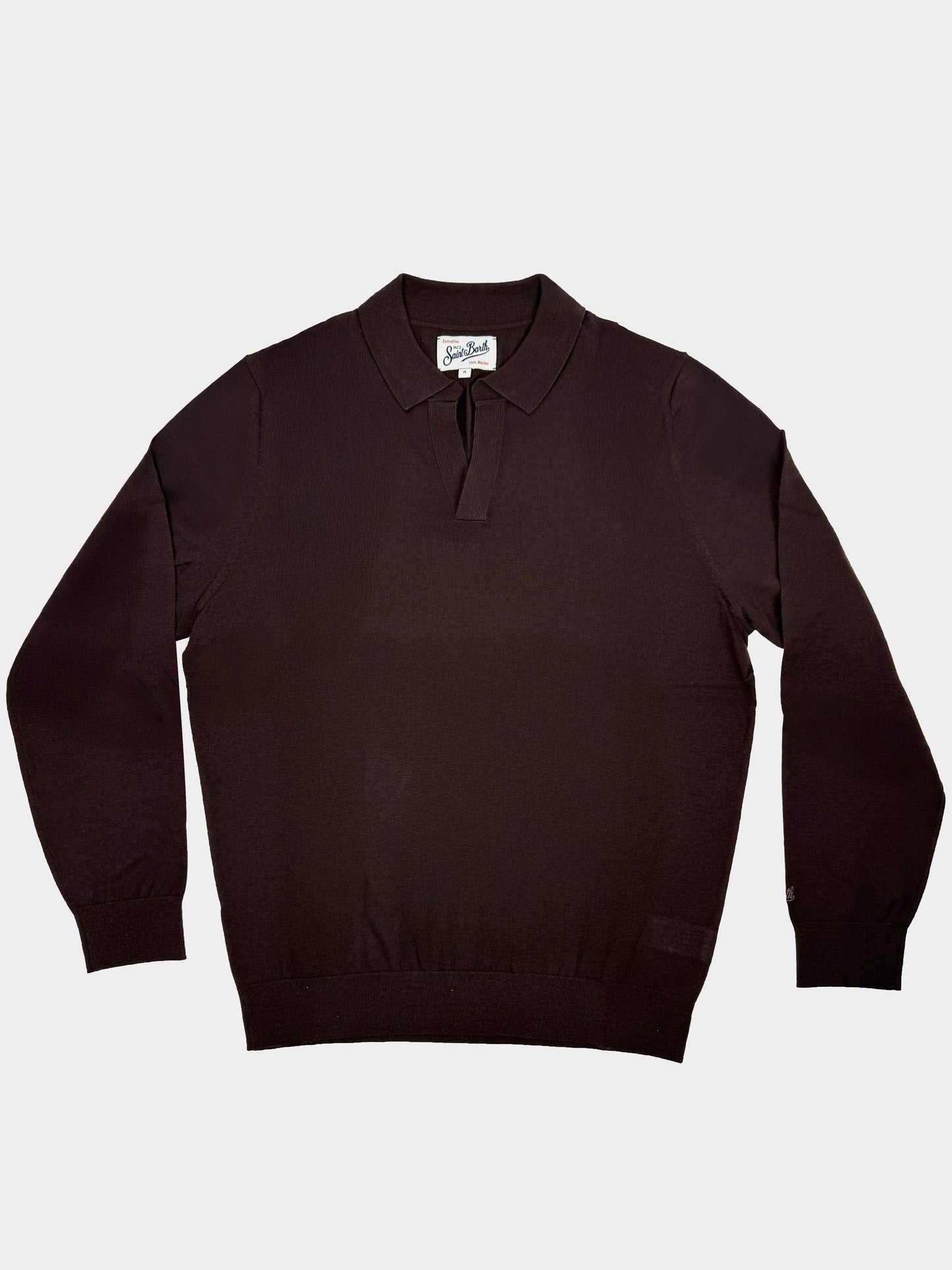 Polo senza bottoni in lana merinos Saint Barth