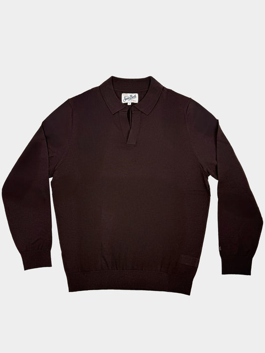 Polo senza bottoni in lana merinos Saint Barth