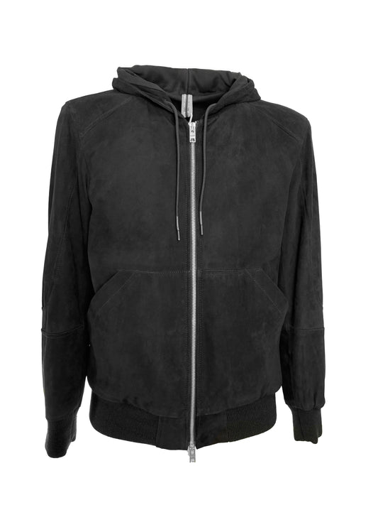 Jacket con cappuccio in camoscio DFOUR