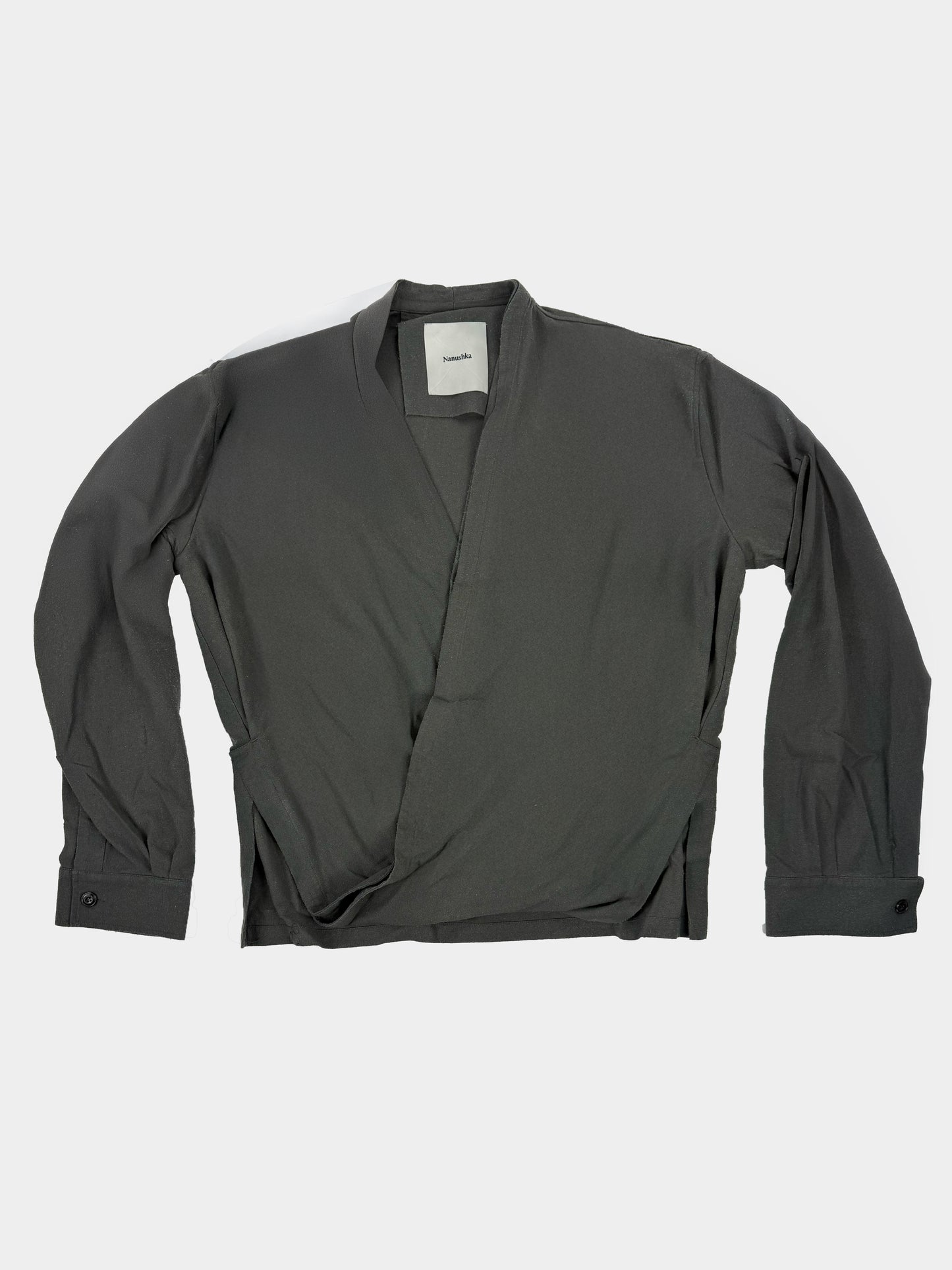 Camicia avvolgente in seta grezza NANUSHKA