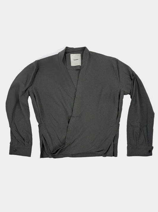 Camicia avvolgente in seta grezza NANUSHKA