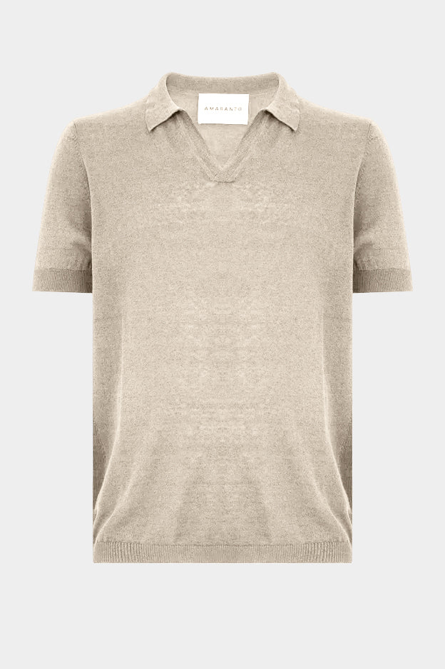 Polo in lino AMARANTO