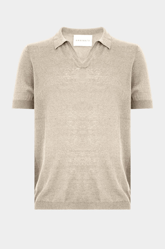 Polo in lino AMARANTO