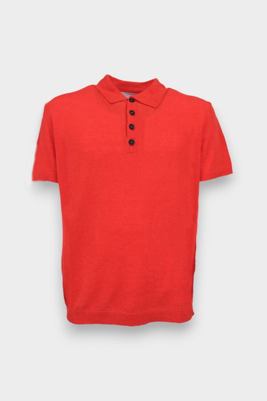 Polo in mix lino cotone AMARANTO