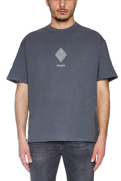 T-Shirt con logo grigia - AMISH