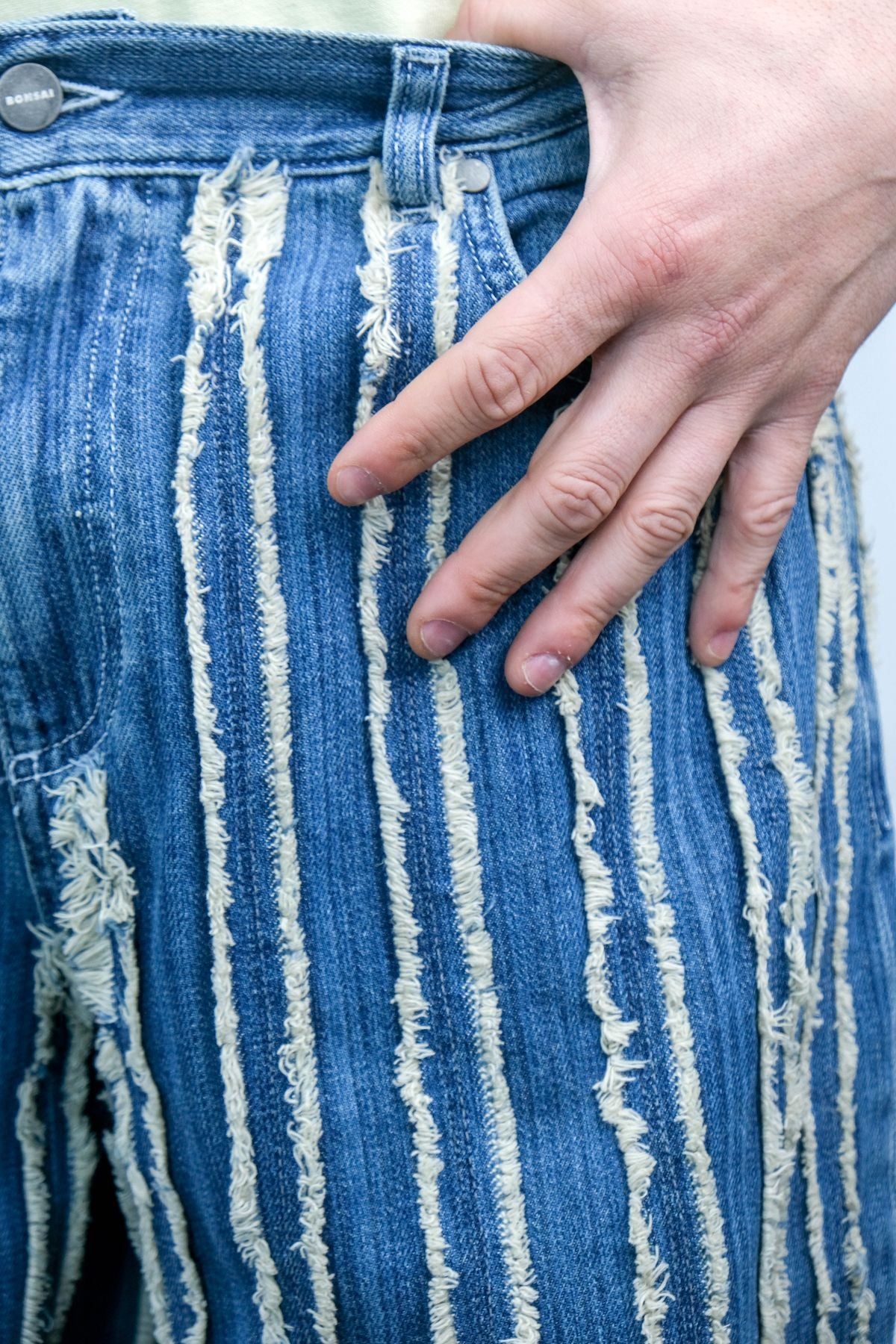 Jeans righe tessuto Bonsai